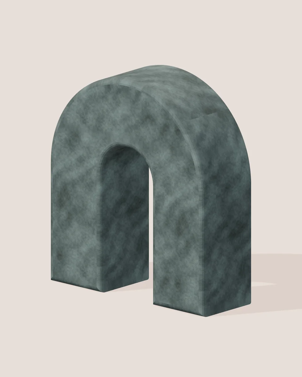 Dark slate rendered as a 3D material study