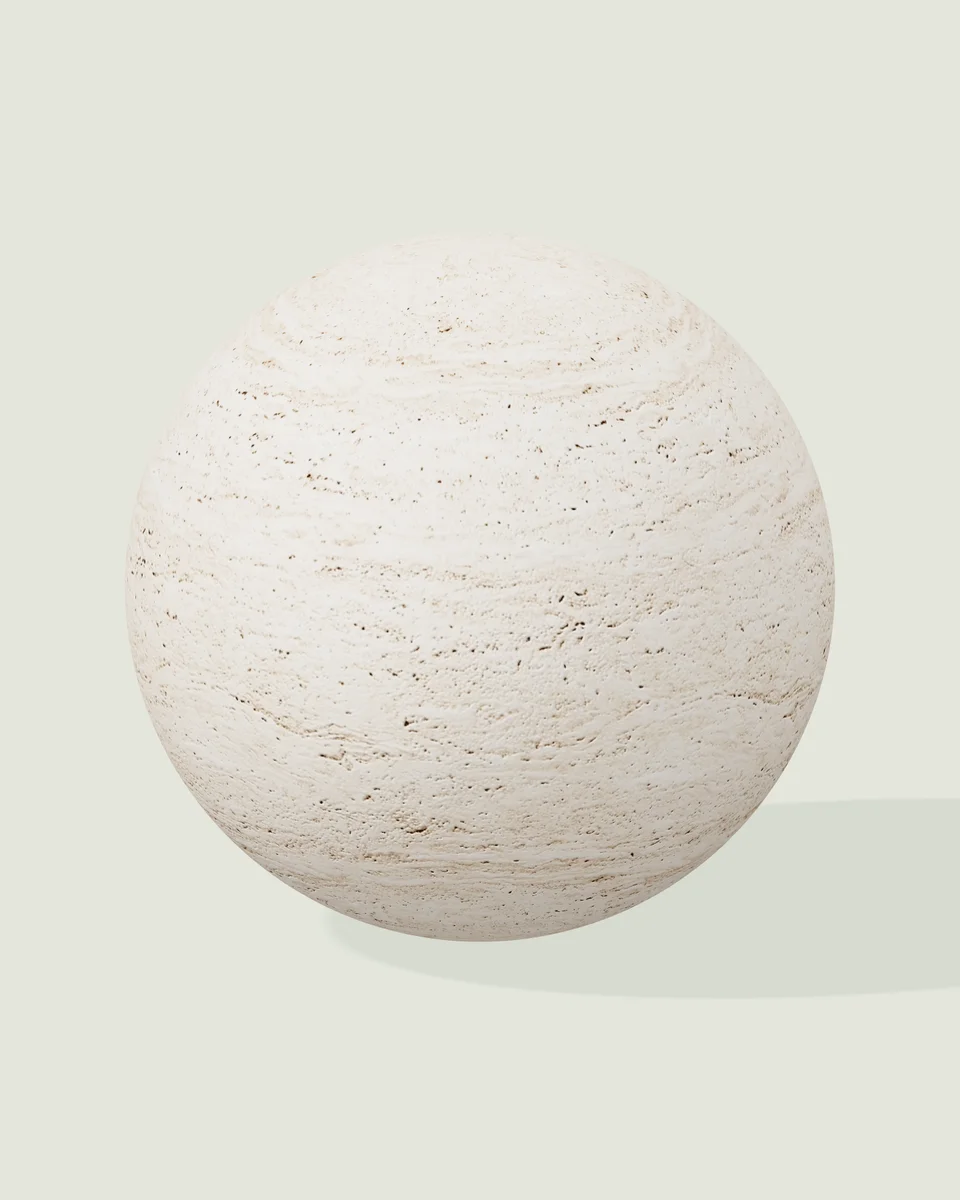 Warm travertine rendered as a 3D material study